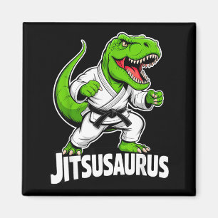Jitsusaurus Funny Dinosaur Green T-rex Brazilian Magnet