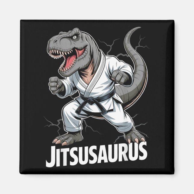 Jitsusaurus Funny Dinosaur T-rex Brazilian Jiu Magnet (Front)