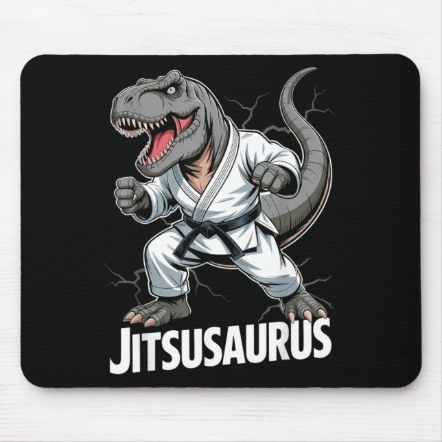 Jitsusaurus Funny Dinosaur T-rex Brazilian Jiu Mouse Pad (Front)