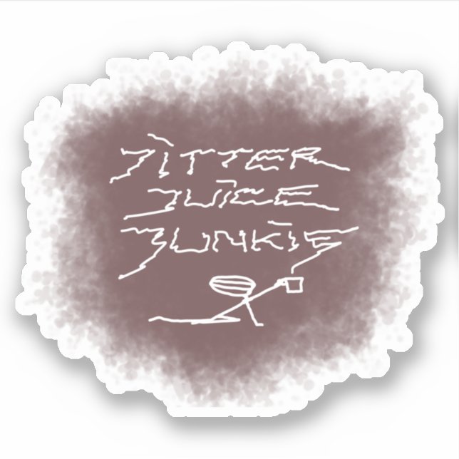 Jitter Juice Junkie - transparent coffee art. (Front)