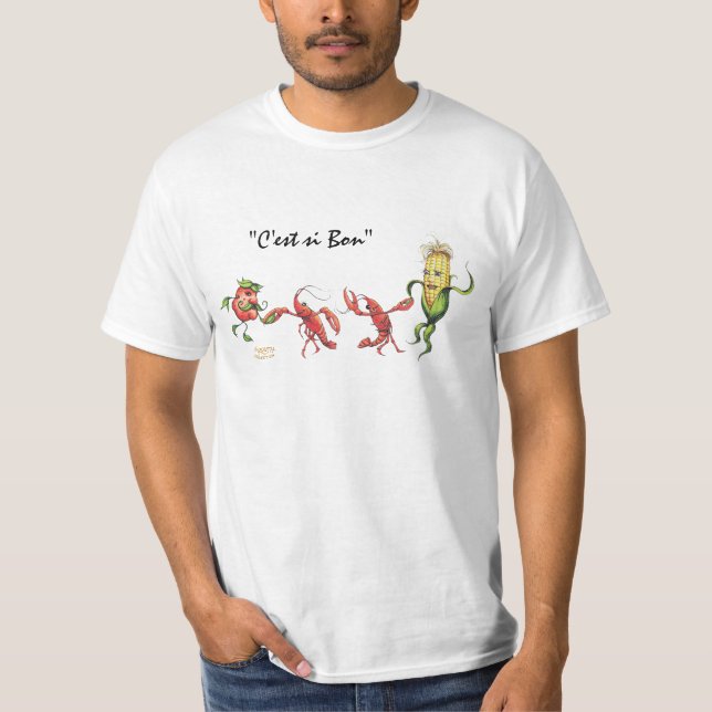 Jitterbugging crawfish, corn & potato T-shirt (Front)
