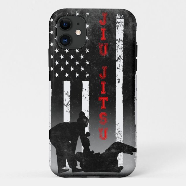 Jiu Jitsu American Flag Black Case-Mate iPhone Case (Back)