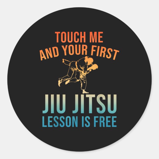 Jiu Jitsu Art For Men Women Brazilian Jujitsu Bjj  Classic Round Sticker (Front)