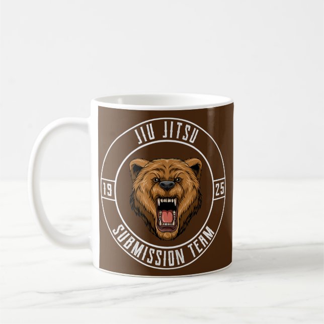 Jiu Jitsu Bear Brazilian Jiu Jitsu BJJ and Coffee Mug (Left)