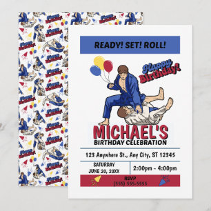 Jiu Jitsu Birthday Party Invitation