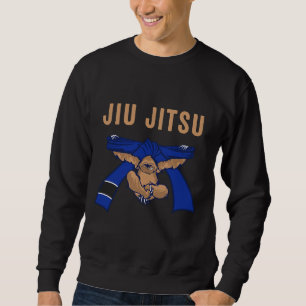 Jiu Jitsu Bjj Sloth Jiu Jitsu Blue Belt With Text Sweatshirt