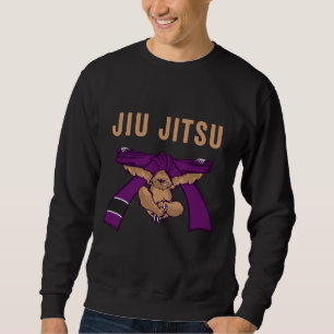 Jiu Jitsu Bjj Sloth Jiu Jitsu Purple Belt With Tex Sweatshirt