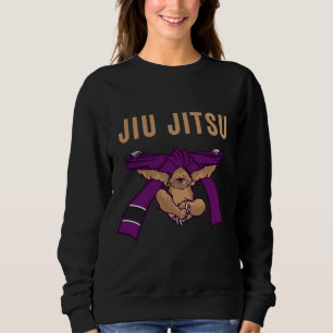 Jiu Jitsu Bjj Sloth Jiu Jitsu Purple Belt With Tex Sweatshirt
