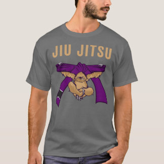 Jiu Jitsu BJJ Sloth Jiu Jitsu Purple Belt with Tex T-Shirt