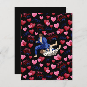 Jiu Jitsu BJJ Valentine’s Day Card in Black