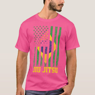 Jiu Jitsu Brazilian Bjj Brazil United States Flag  T-Shirt