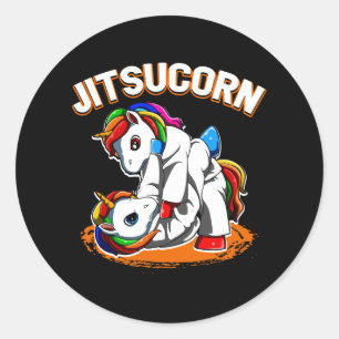 Jiu Jitsu Brazilian Unicorn Self Defense Judo Mart Classic Round Sticker