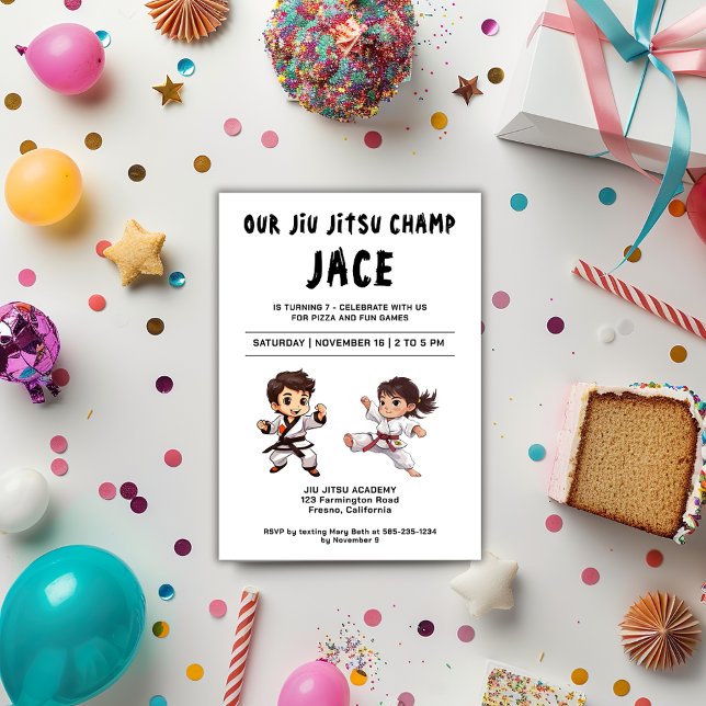 Jiu Jitsu Champ Birthday Party Invitation (Creator Uploaded)