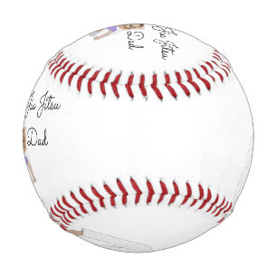 Jiu Jitsu Dad Custom Photos and Handwritten Text Baseball