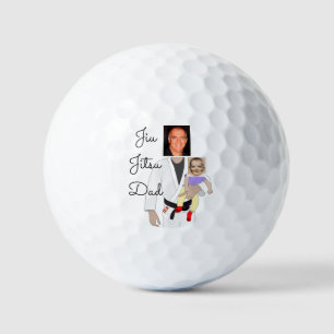 Jiu Jitsu Dad Custom Photos and Handwritten Text Golf Balls