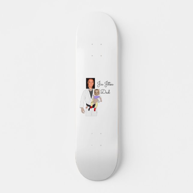 Jiu Jitsu Dad Custom Photos and Handwritten Text Skateboard (Front)