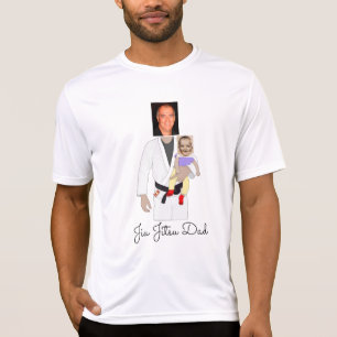 Jiu Jitsu Dad Custom Photos and Handwritten Text T-Shirt