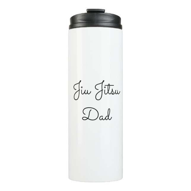 Jiu Jitsu Dad Custom Photos and Handwritten Text Thermal Tumbler (Front)