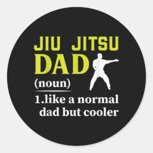 Jiu Jitsu Dad Definition Funny BJJ Fighter Father Classic Round Sticker