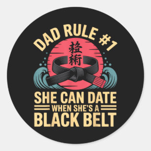 Jiu Jitsu Dad Father Daughter Retro Vintage Dad Classic Round Sticker