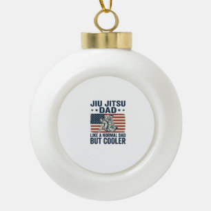 Jiu Jitsu Dad Vintage Flag Shirt Design_1 Ceramic Ball Christmas Ornament