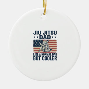 Jiu Jitsu Dad Vintage Flag Shirt Design_1 Ceramic Tree Decoration