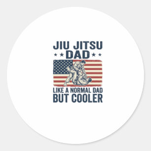 Jiu Jitsu Dad Vintage Flag Shirt Design_1 Classic Round Sticker