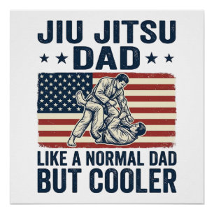 Jiu Jitsu Dad Vintage Flag Shirt Design_1 Poster