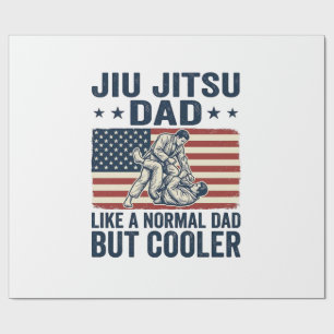 Jiu Jitsu Dad Vintage Flag Shirt Design_1 Wrapping Paper