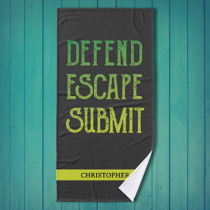 Jiu Jitsu Defend Escape Submit Personalised Bath Towel