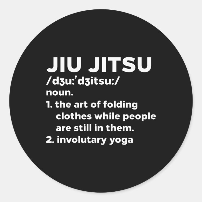 Jiu Jitsu Definition Bjj Brazilian Mial Classic Round Sticker (Front)