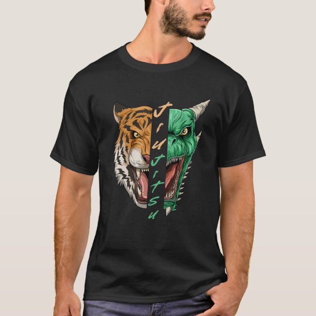 Jiu Jitsu Dragon and Tiger - BJJ Grappling T-Shirt (Front)