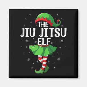 Jiu Jitsu Elf Christmas Girls Women Elf Squad Xmas Magnet