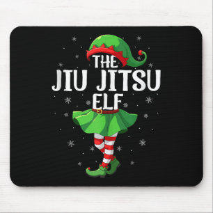 Jiu Jitsu Elf Christmas Girls Women Elf Squad Xmas Mouse Pad