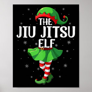 Jiu Jitsu Elf Christmas Girls Women Elf Squad Xmas Poster