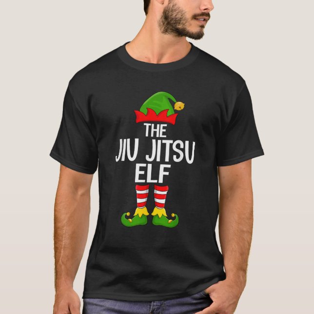Jiu Jitsu Elf Xmas Matching Family Elf Squad Chris T-Shirt (Front)