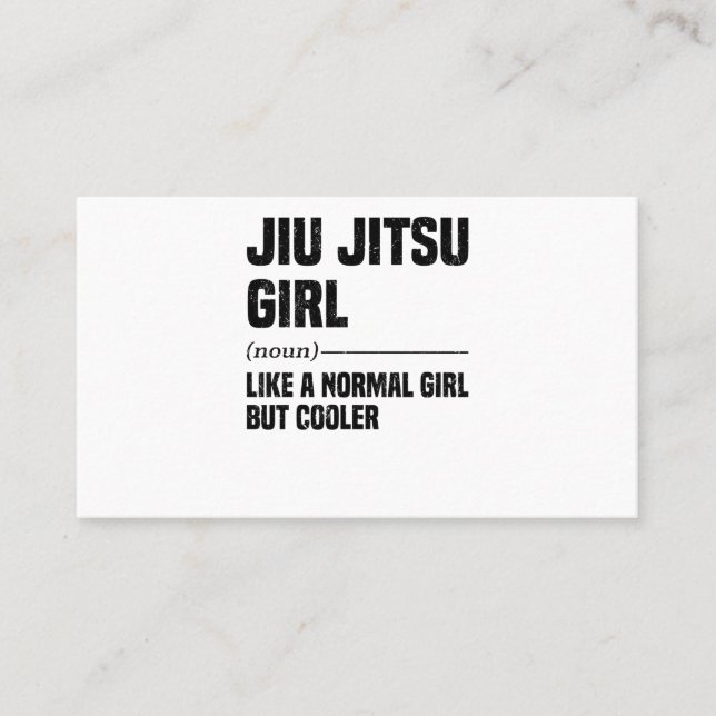 Jiu Jitsu Girl Brazilian Martial Arts Training Business Card (Front)