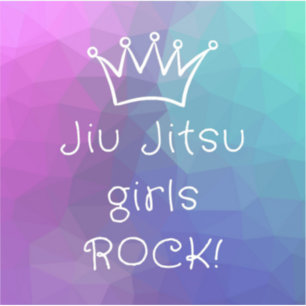 Jiu Jitsu Girls Rock!  Single 3x3" sticker