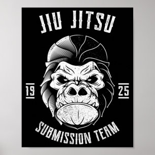 Jiu Jitsu Gorilla Brazilian Jiu Jitsu Grappling Poster