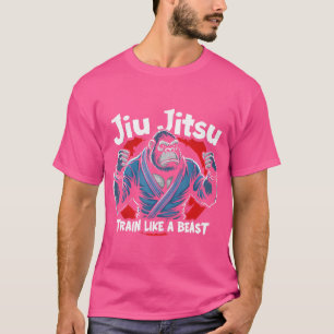 Jiu Jitsu Gorilla Train Like A Beast  Funny Jiu Ji T-Shirt