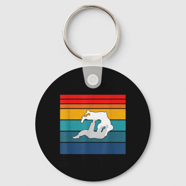 Jiu Jitsu Hug Around Neck Tap Out Grappling Key Ring (Front)