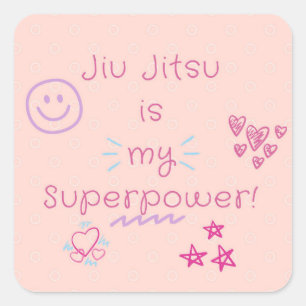 Jiu Jitsu is My Superpower! pink sticker design