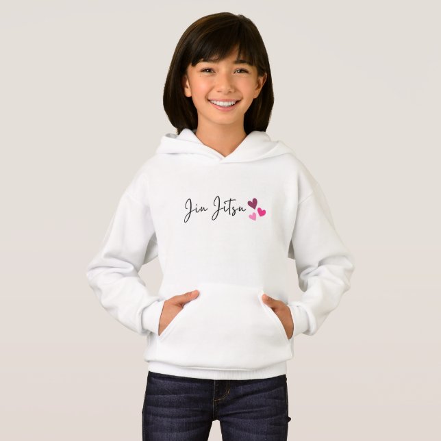 Jiu Jitsu kids hoodie for Jiu Jitsu girls (Front Full)