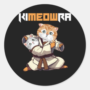 Jiu Jitsu Kimura Kimeowra Cute Kawaii Cat Lover Fu Classic Round Sticker