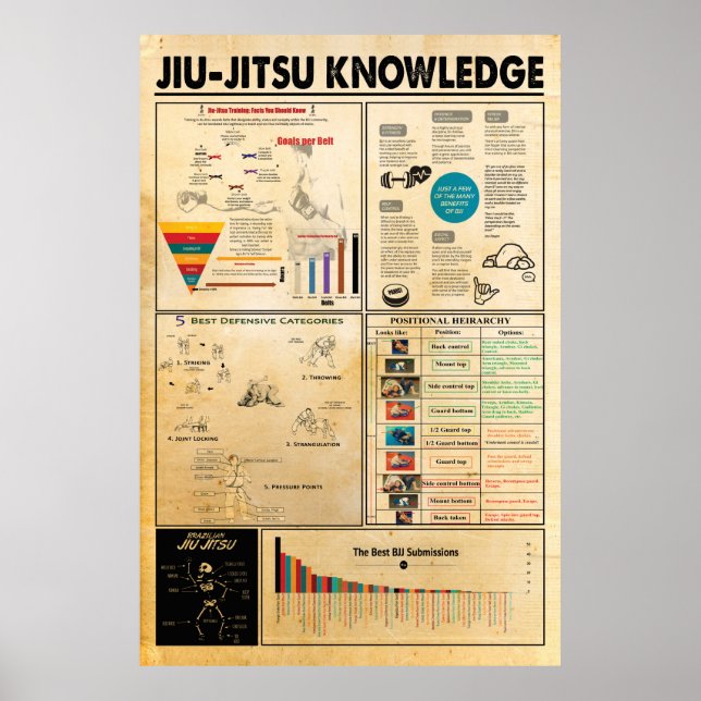 Jiu Jitsu Knowledge poster, Jiu Jitsu Poster (Front)