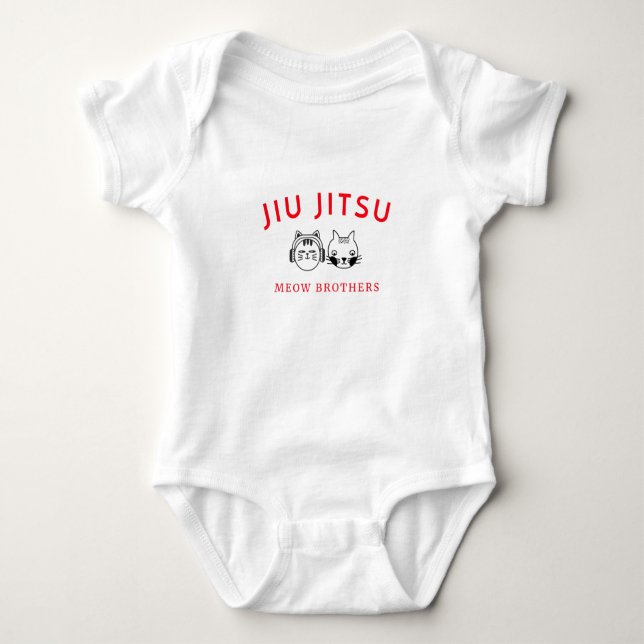 Jiu Jitsu Meow Brothers Baby Bodysuit (Front)