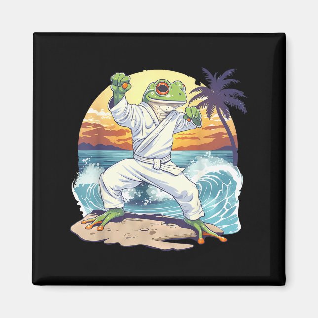 Jiu-Jitsu MMA Toad Taekwondo Frog Judo Beach Magnet (Front)