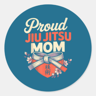 Jiu Jitsu Mom Mother Retro Design Classic Round Sticker