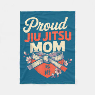 Jiu Jitsu Mom Mother Retro Fleece Blanket