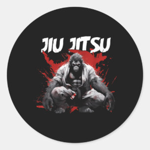 Jiu Jitsu Monkey Brazilian Jiu Jitsu Design Classic Round Sticker
